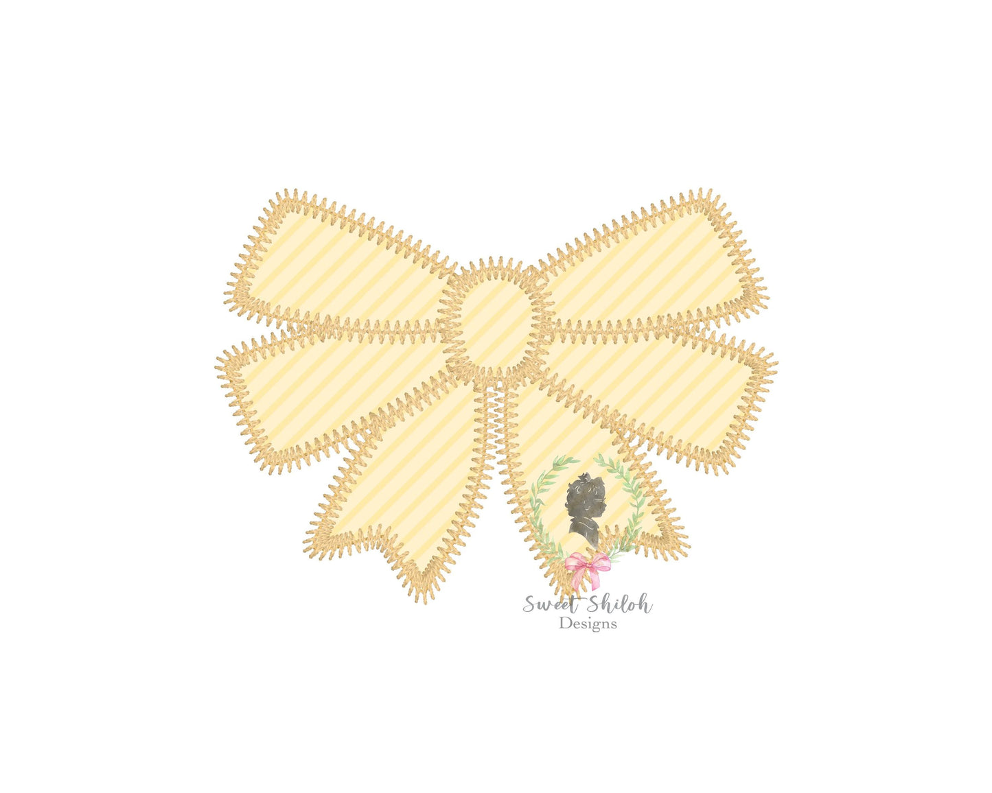 Gift Bow Zigzag Applique