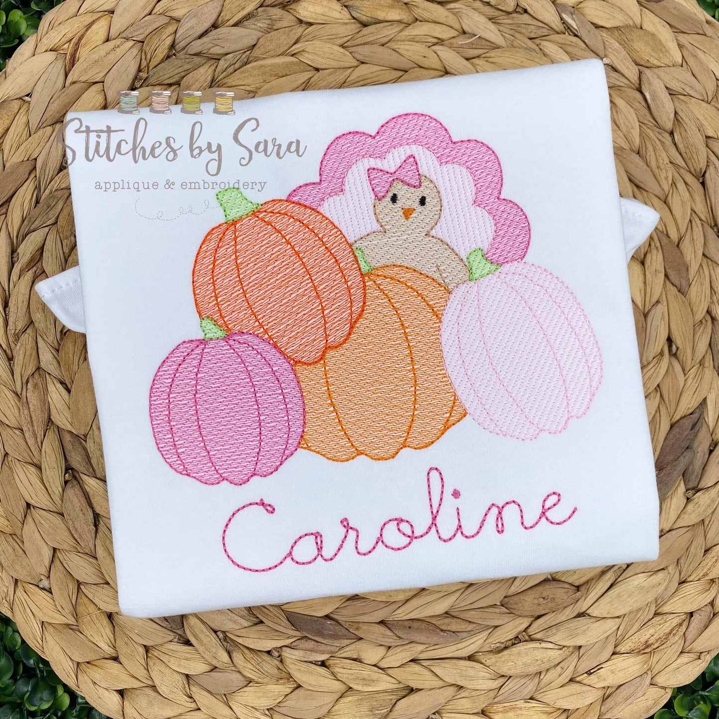 Pumpkin Patch Bow Turkey Sketch