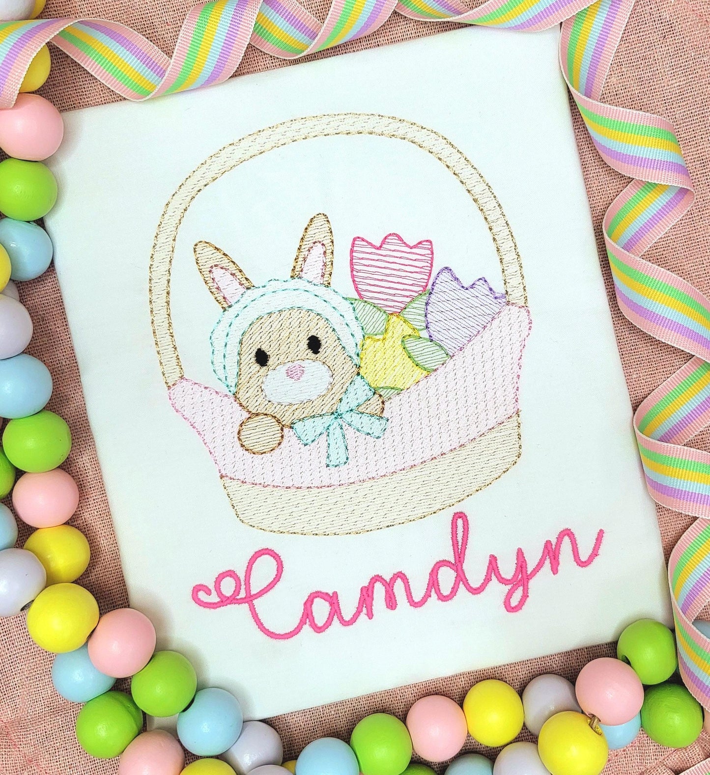 Easter Bonnet Bunny Basket Sketch