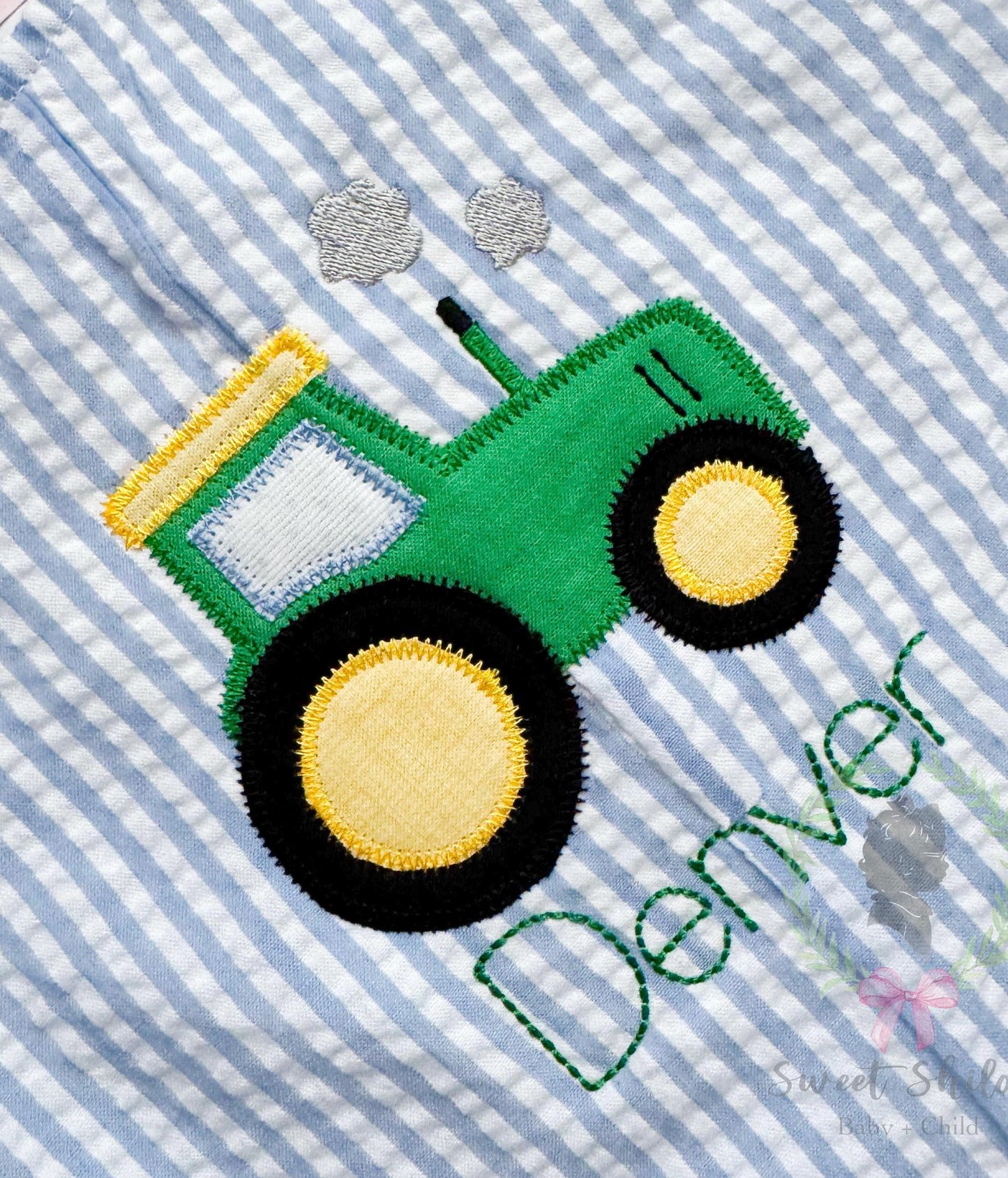 Tractor Zigzag Stitch Applique