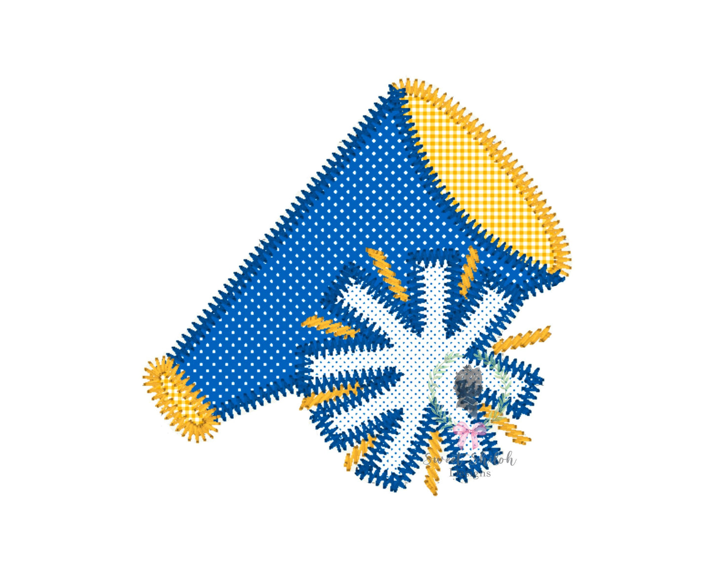 Cheer Megaphone Zigzag Stitch Applique
