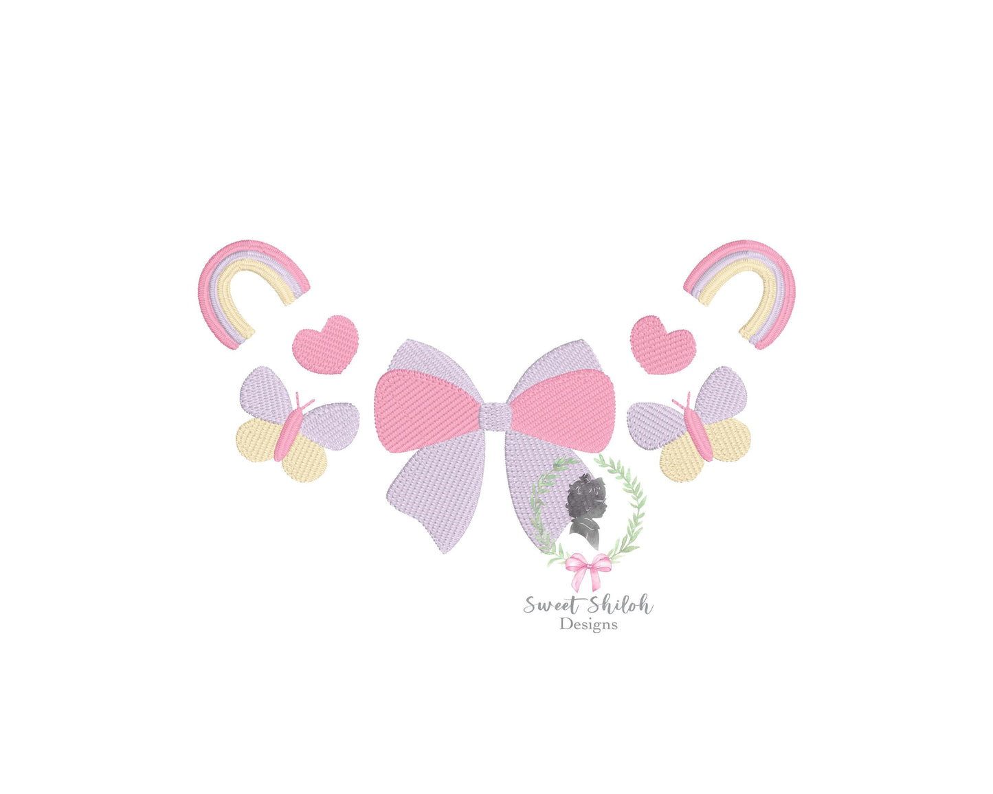 Butterfly Rainbow Bow Frame Fill
