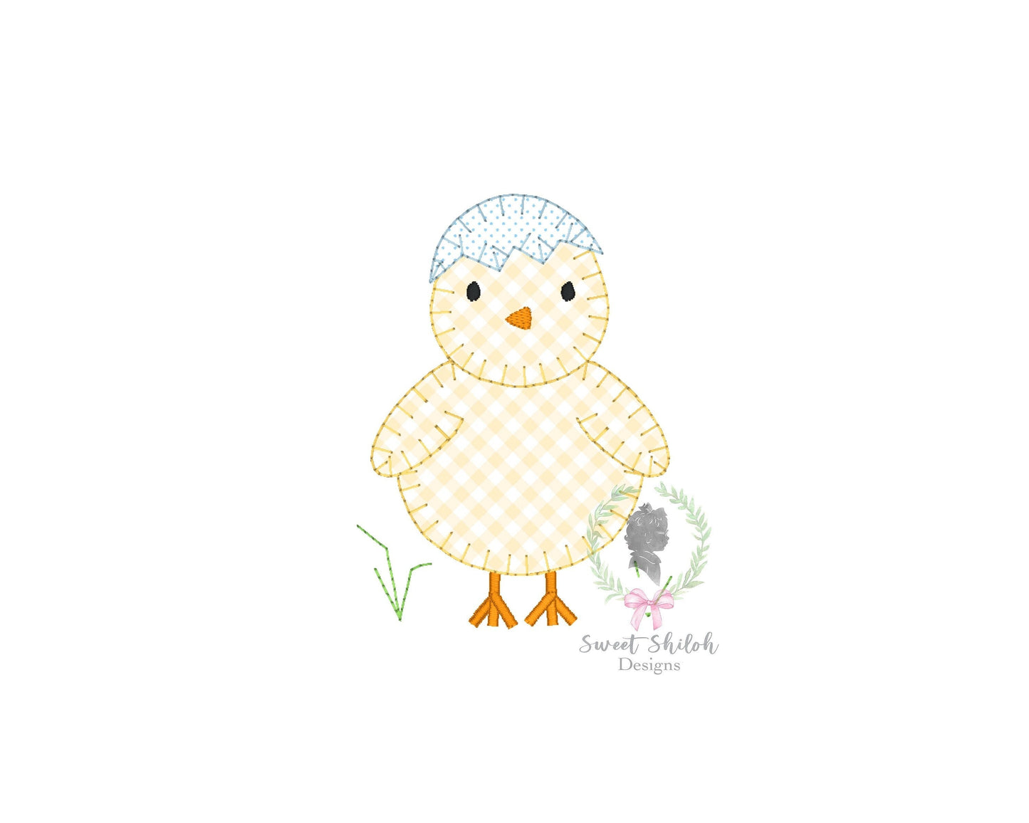 Easter Chick Blanket Stitch Applique