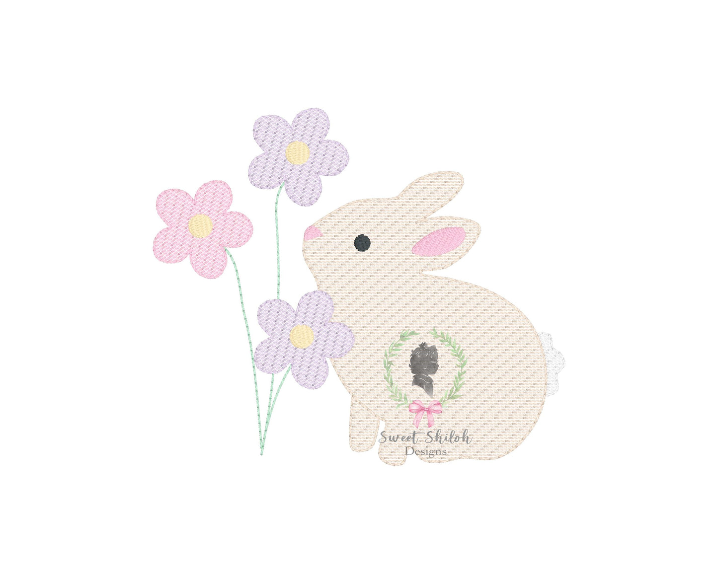 Bunny with Flowers Sketch