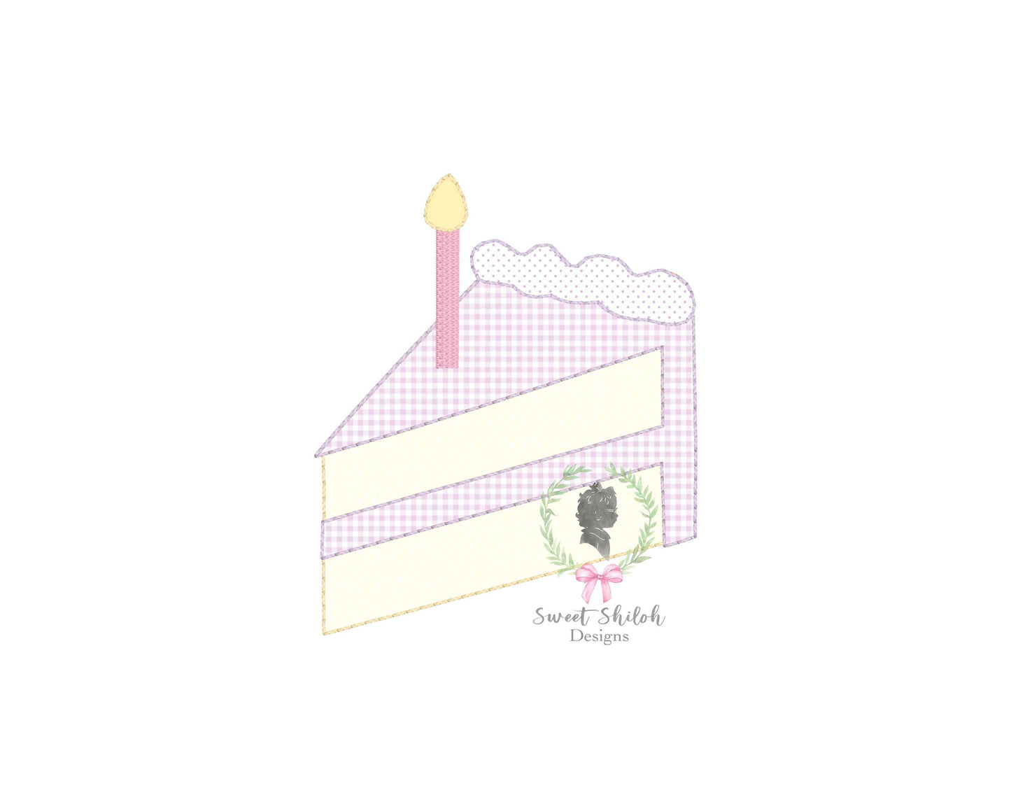 Birthday Cake Slice Bean Stitch Applique