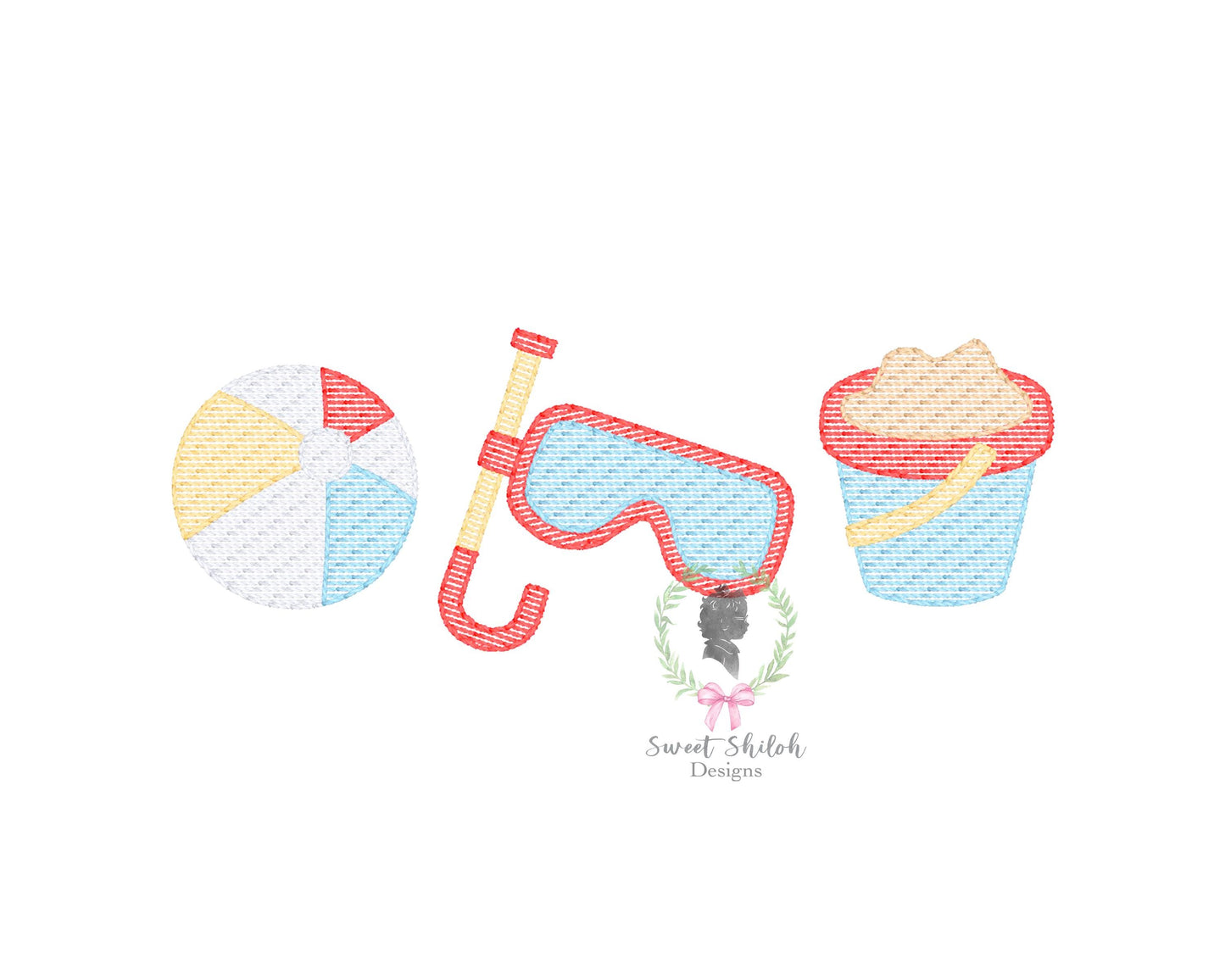Beach Ball Snorkel Trio Sketch