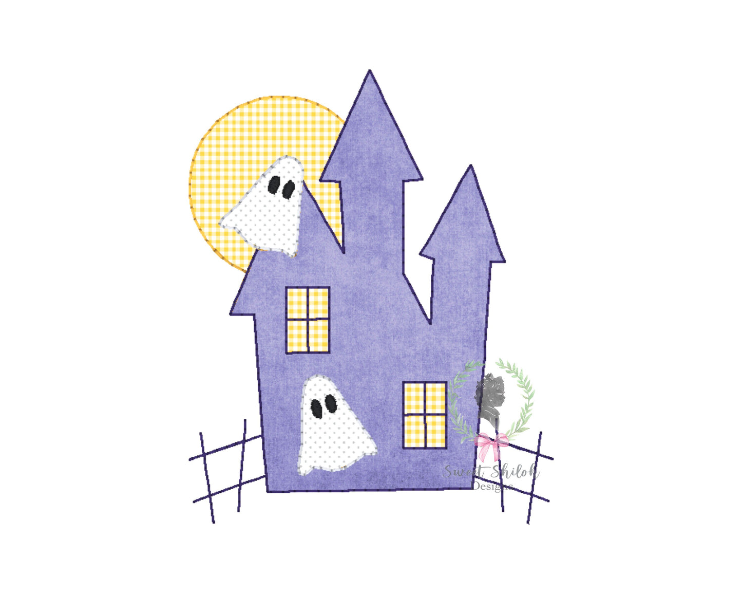 Haunted House Bean Stitch Applique
