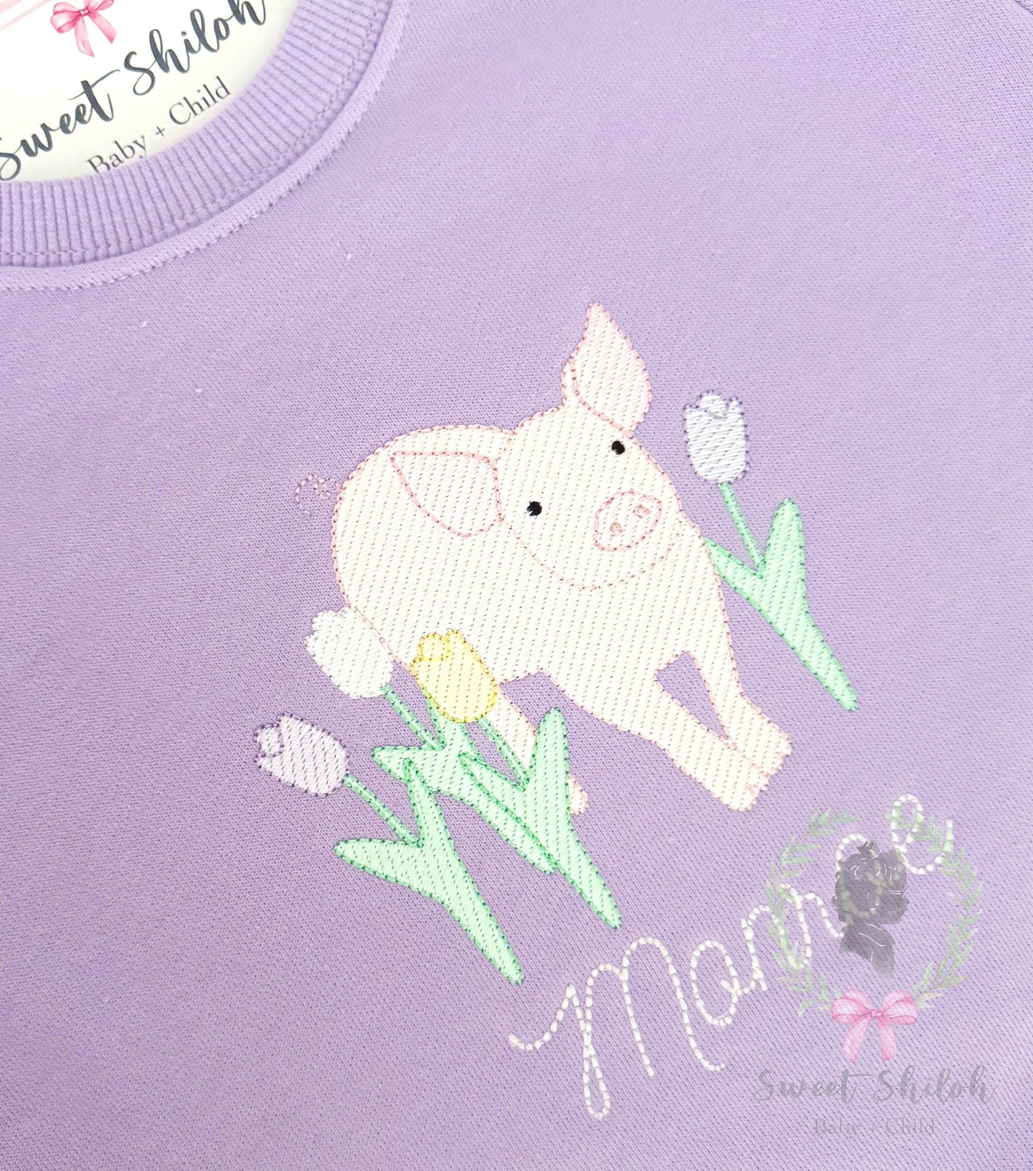 Pig with Tulips Sketch