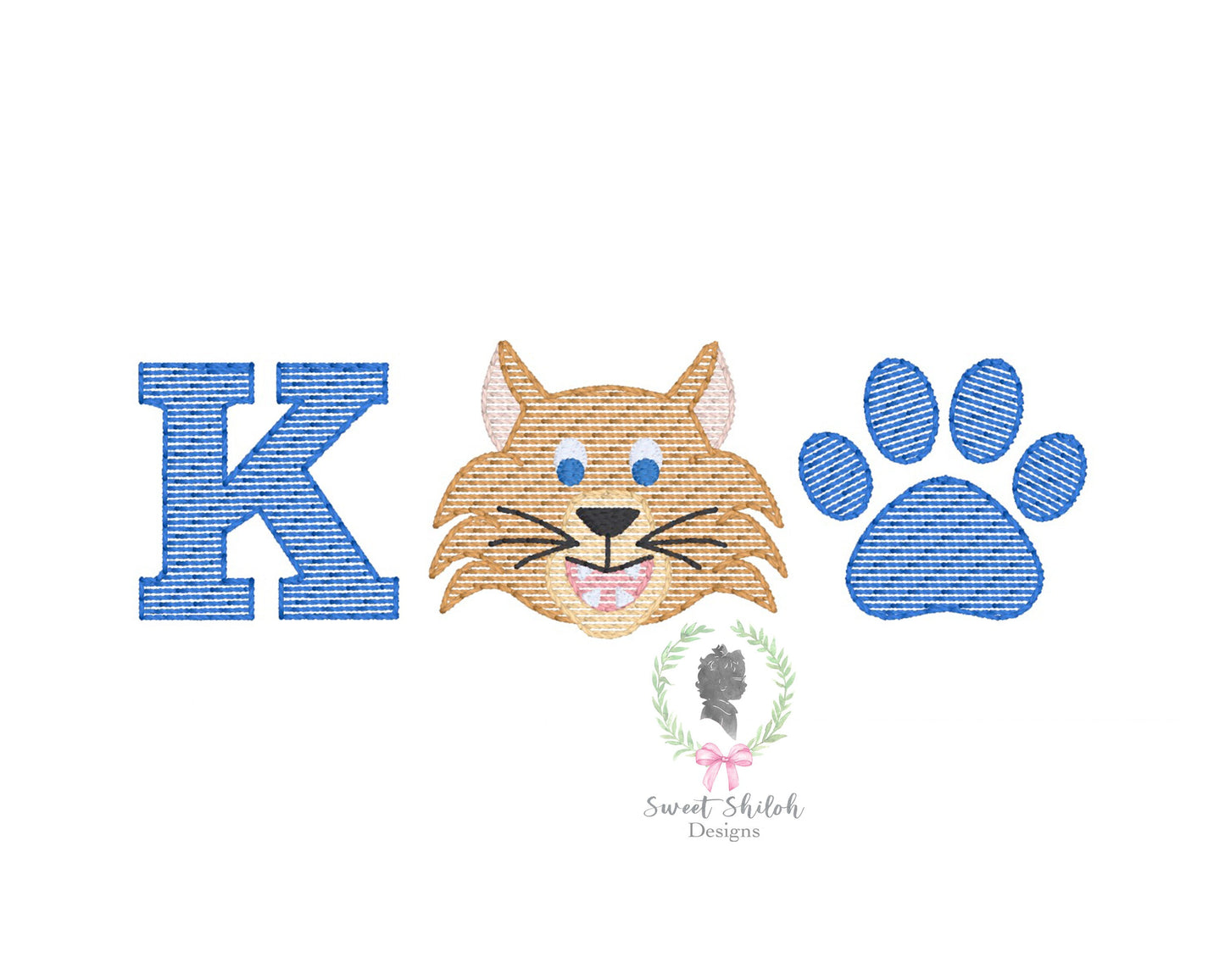 Wildcat K Paw Print Trio Sketch