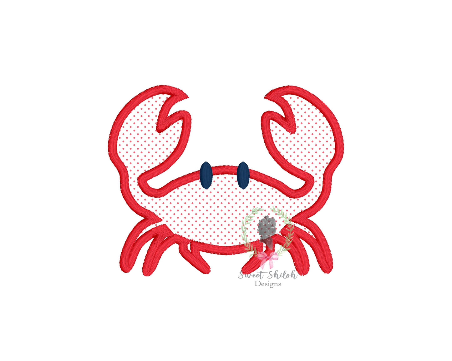 Crab Satin Stitch Applique