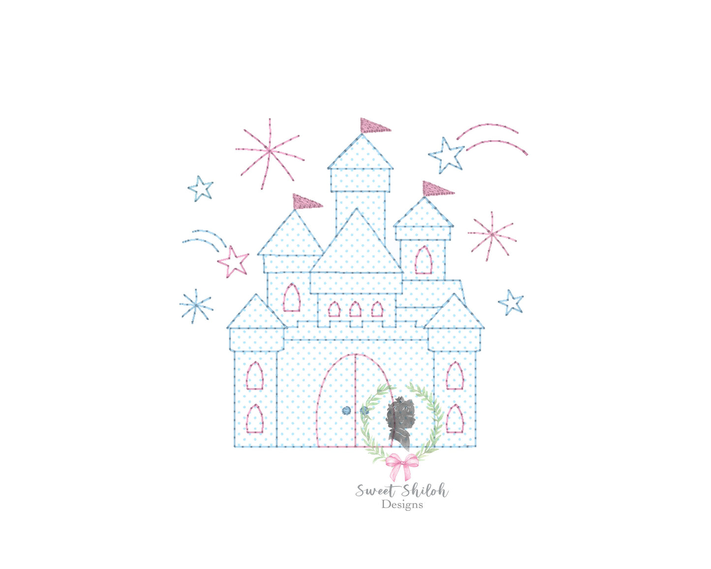 Fairytale Castle Bean Stitch Applique