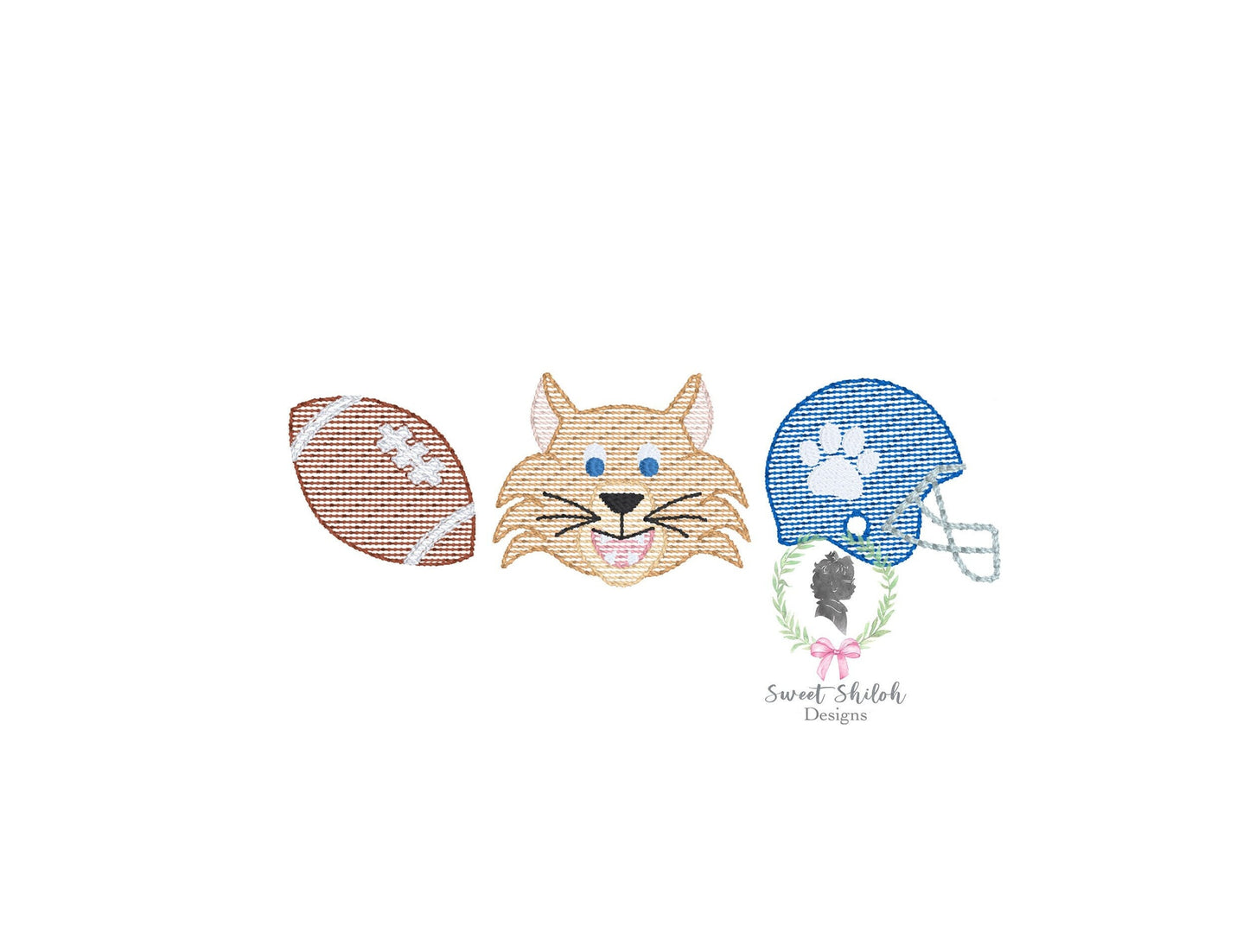 Wildcat Football Helmet Trio Sketch