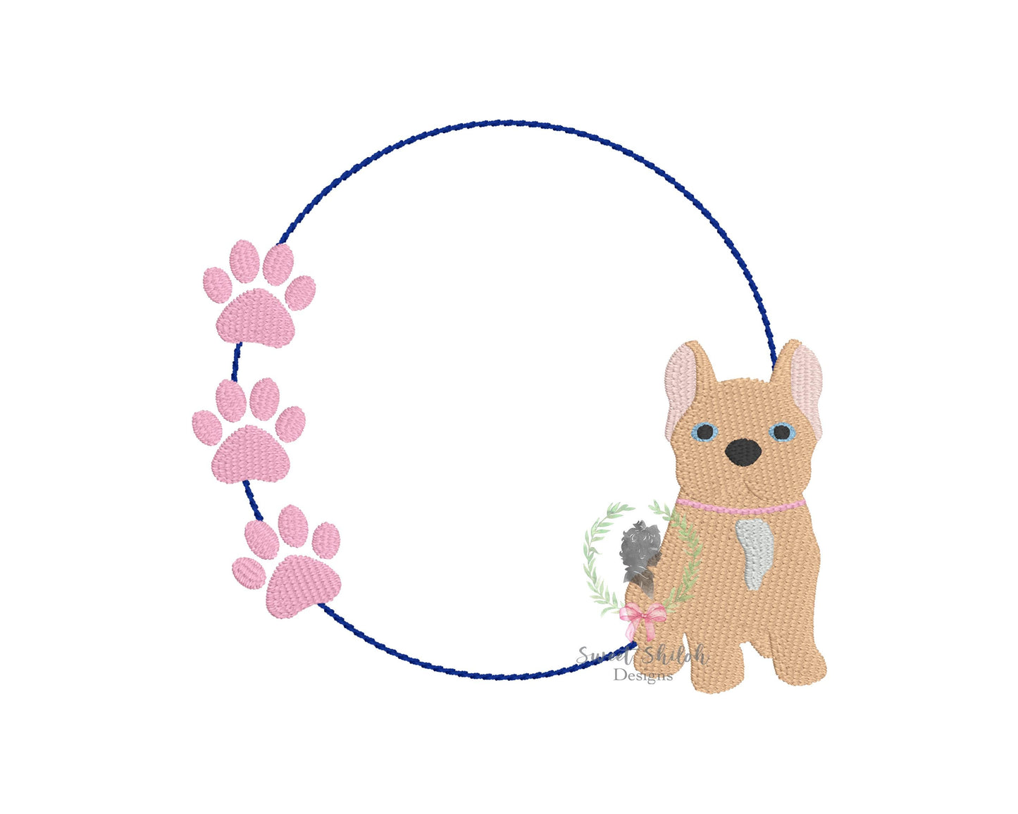 Frenchie Paw Print Frame Fill