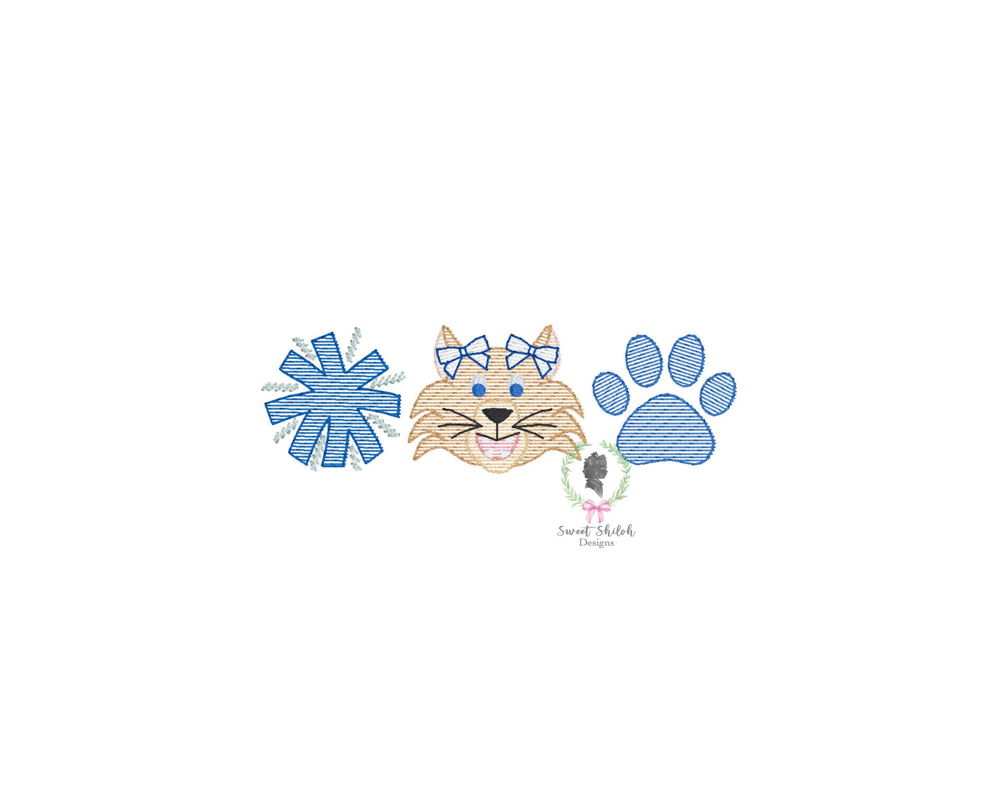 Wildcat Cheer Paw Print Sketch