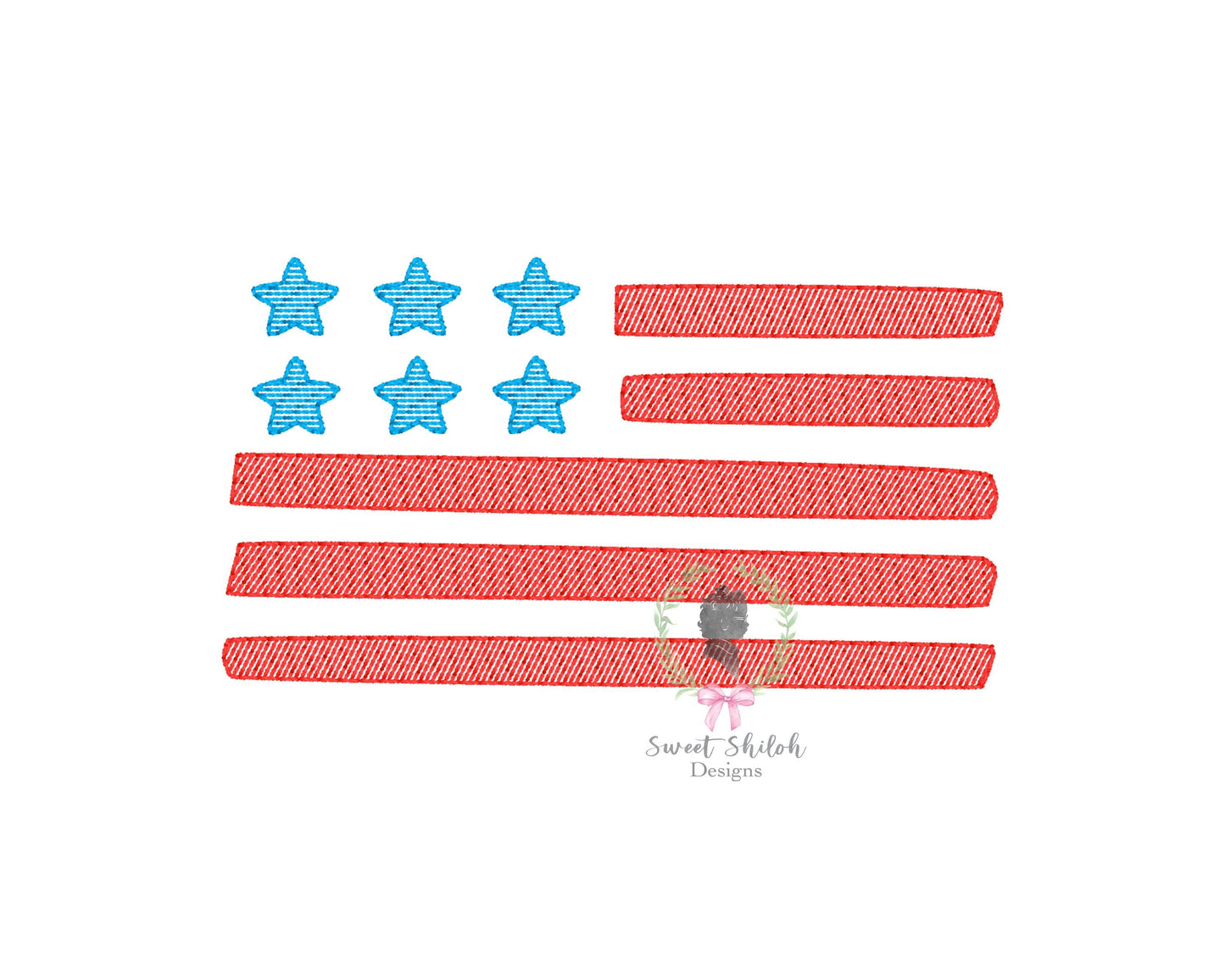 American Flag Star Sketch