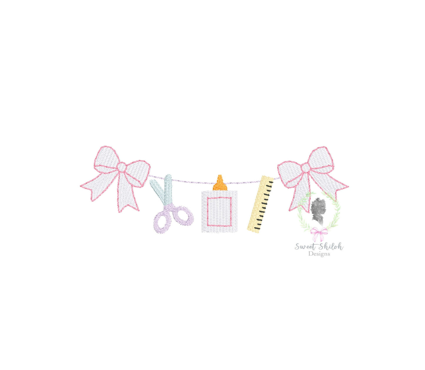School Supply Bunting Frame Fill