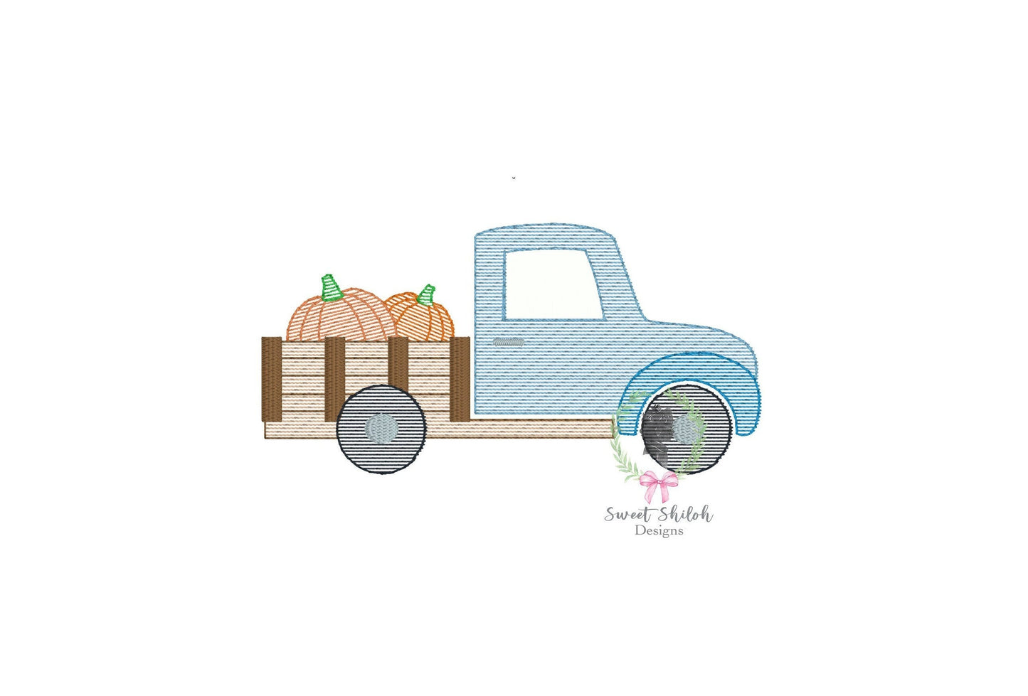 Truck with Pumpkins Sketch