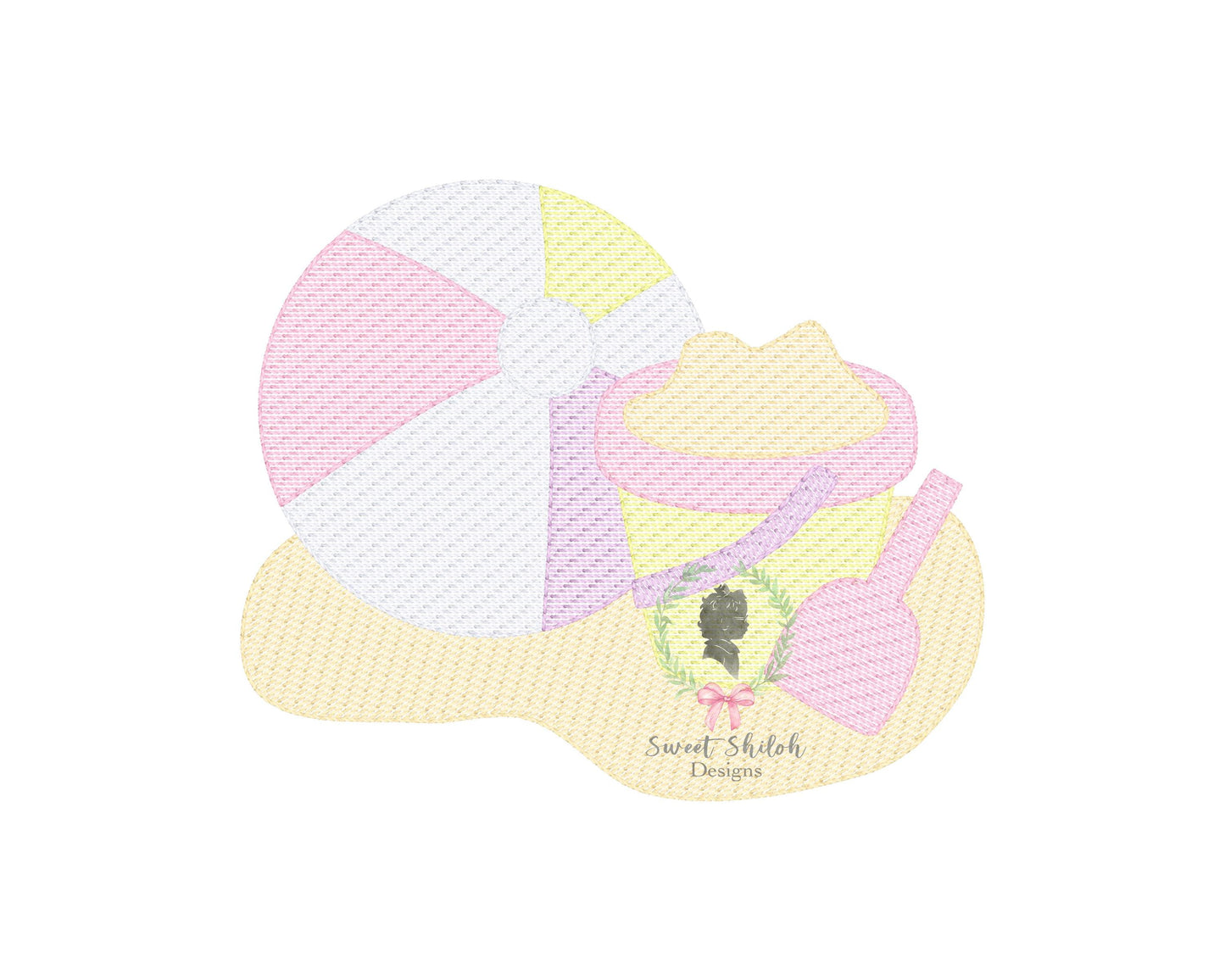 Beach Ball Sand Bucket Sketch
