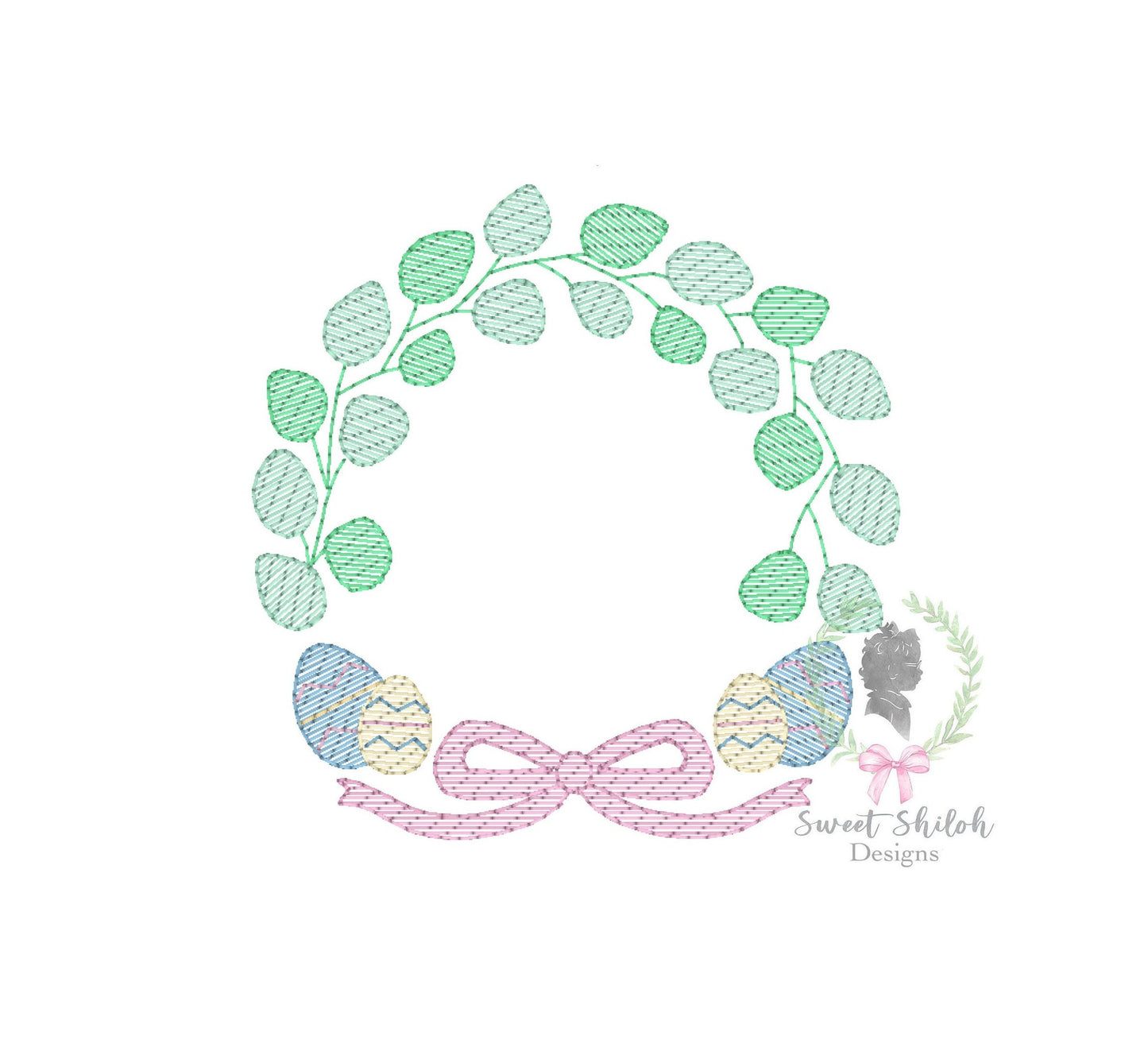 Easter Egg Bow Frame Sketch