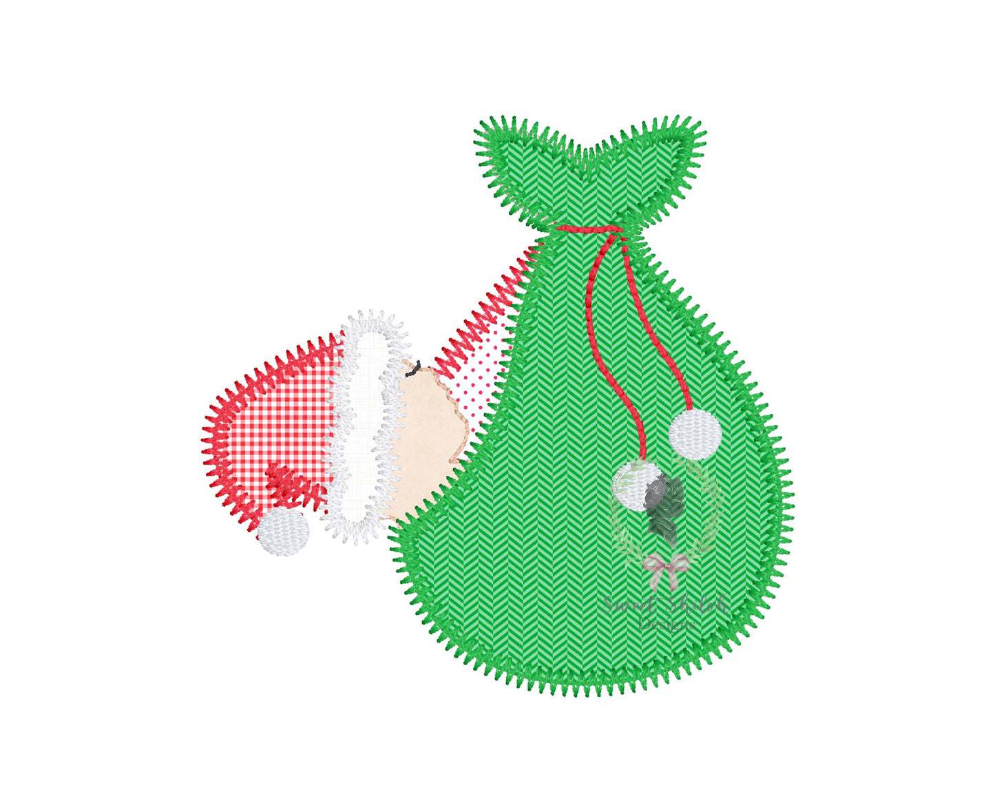 Santa Baby Zigzag Stitch Applique
