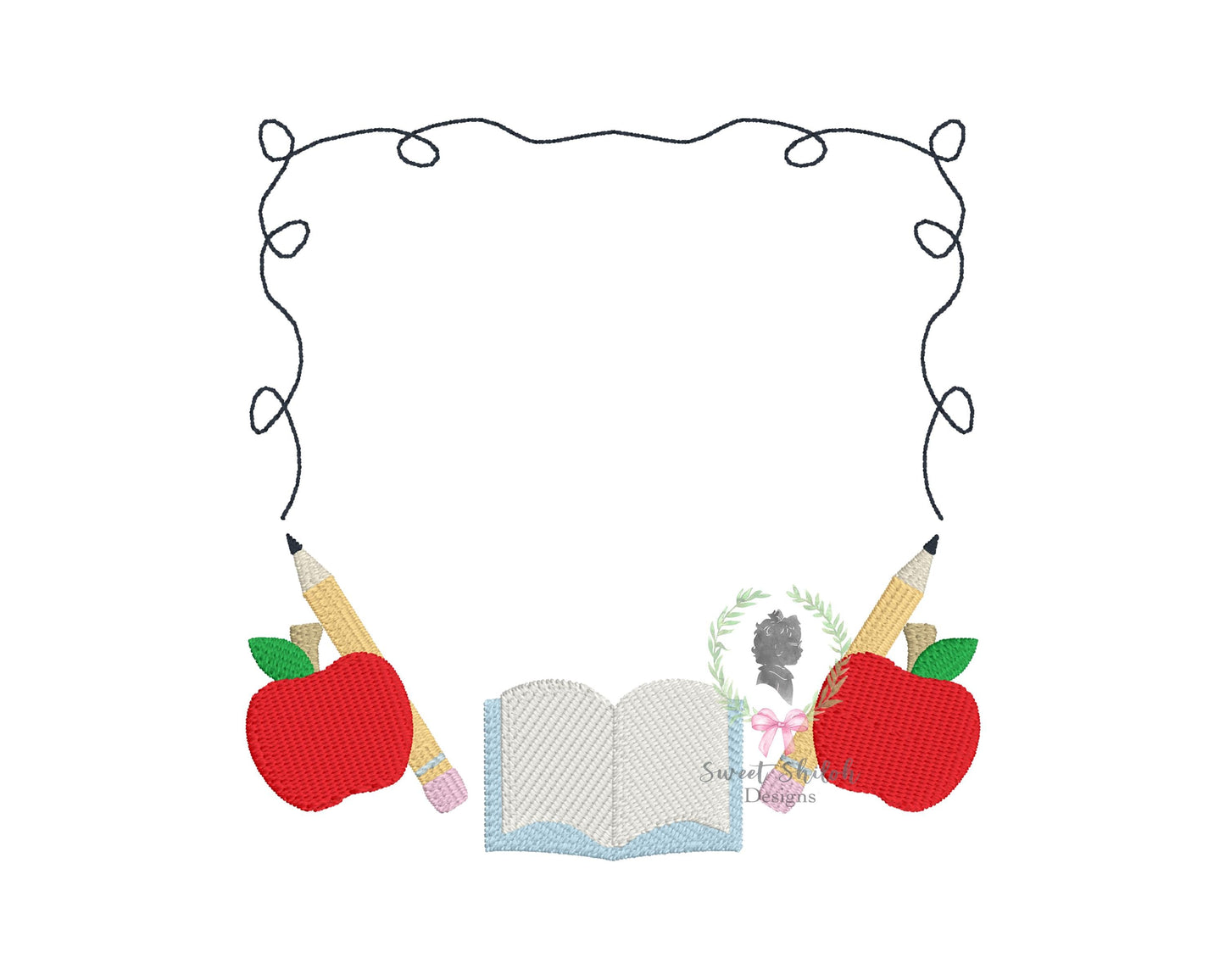 Apple with Pencil Scribble Frame Fill