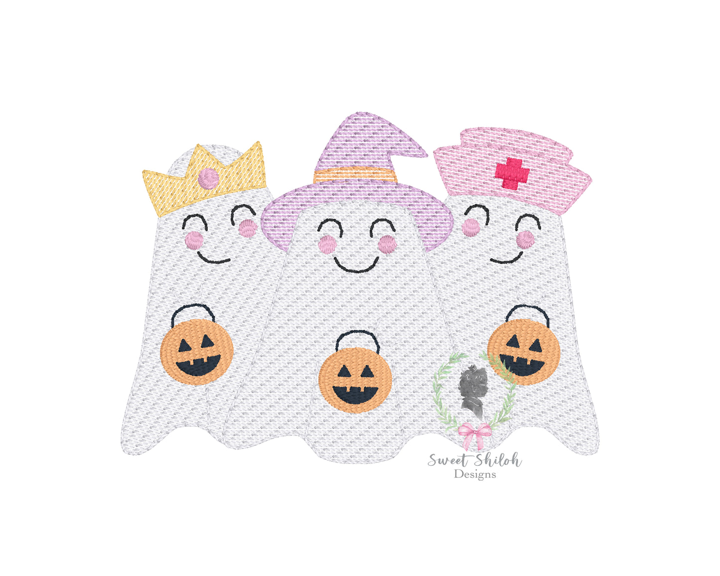 Halloween Costume Ghost Girl Trio Sketch