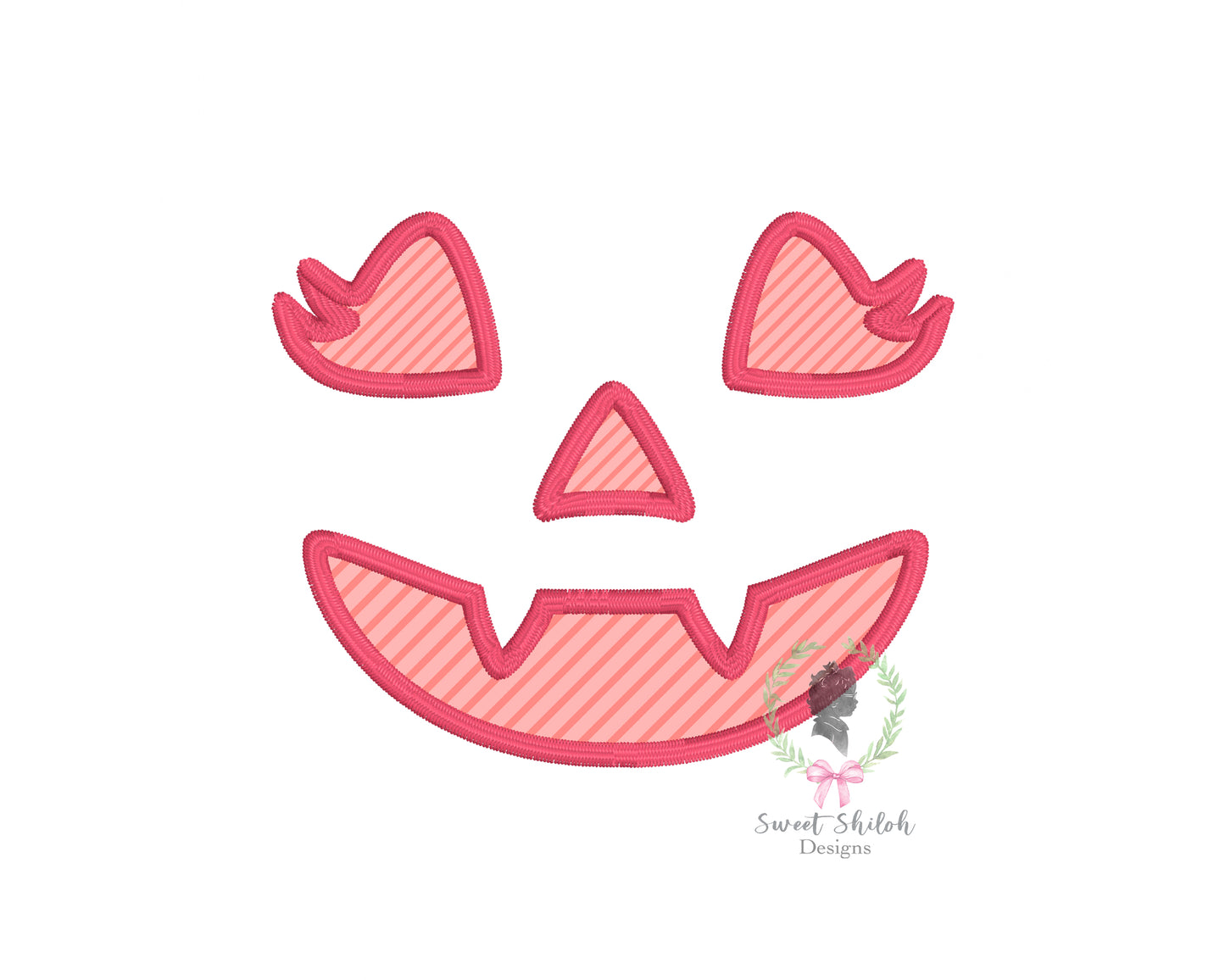 Vampire Girl Jack O' Lantern Face Satin Stitch Applique