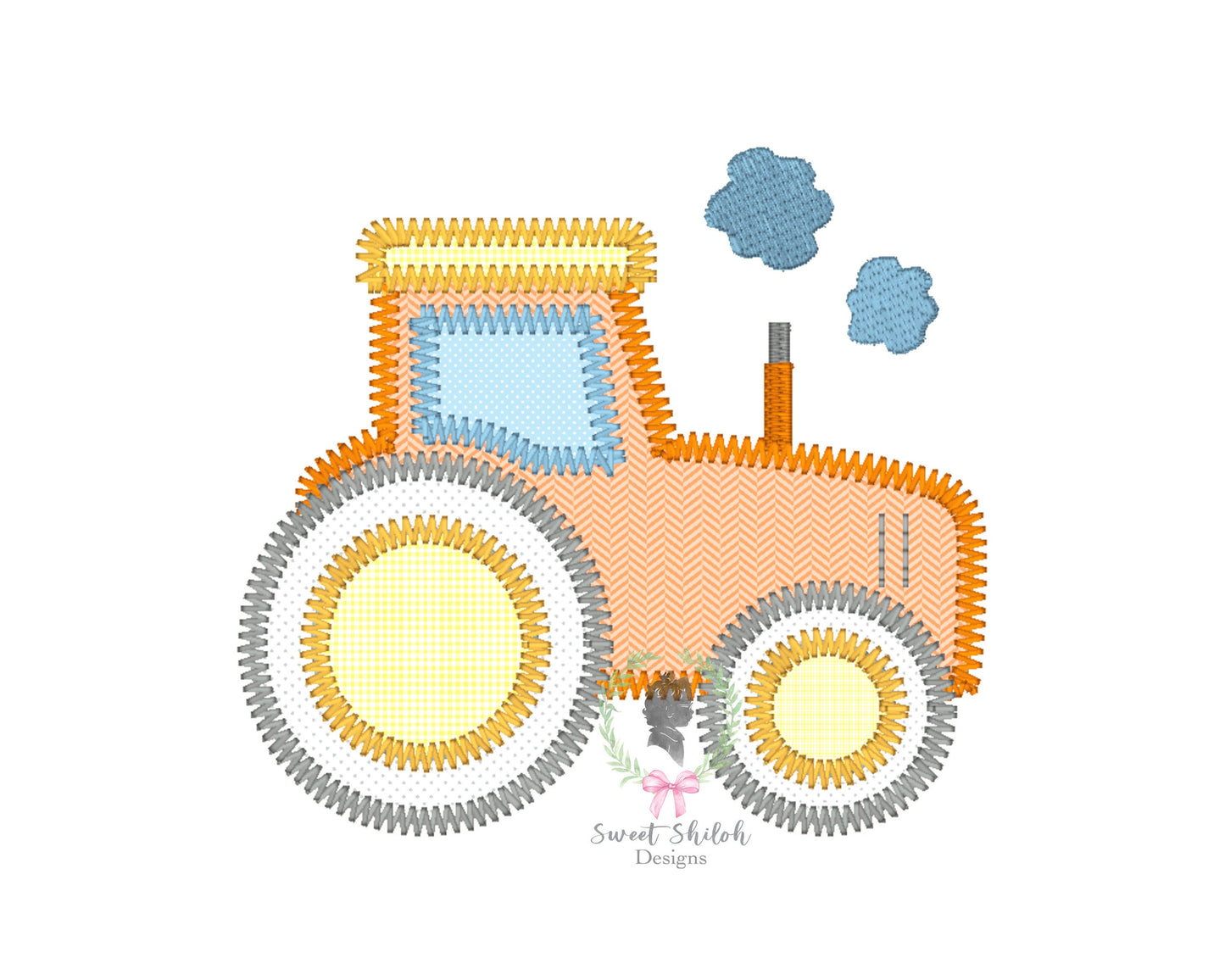 Tractor Zigzag Stitch Applique