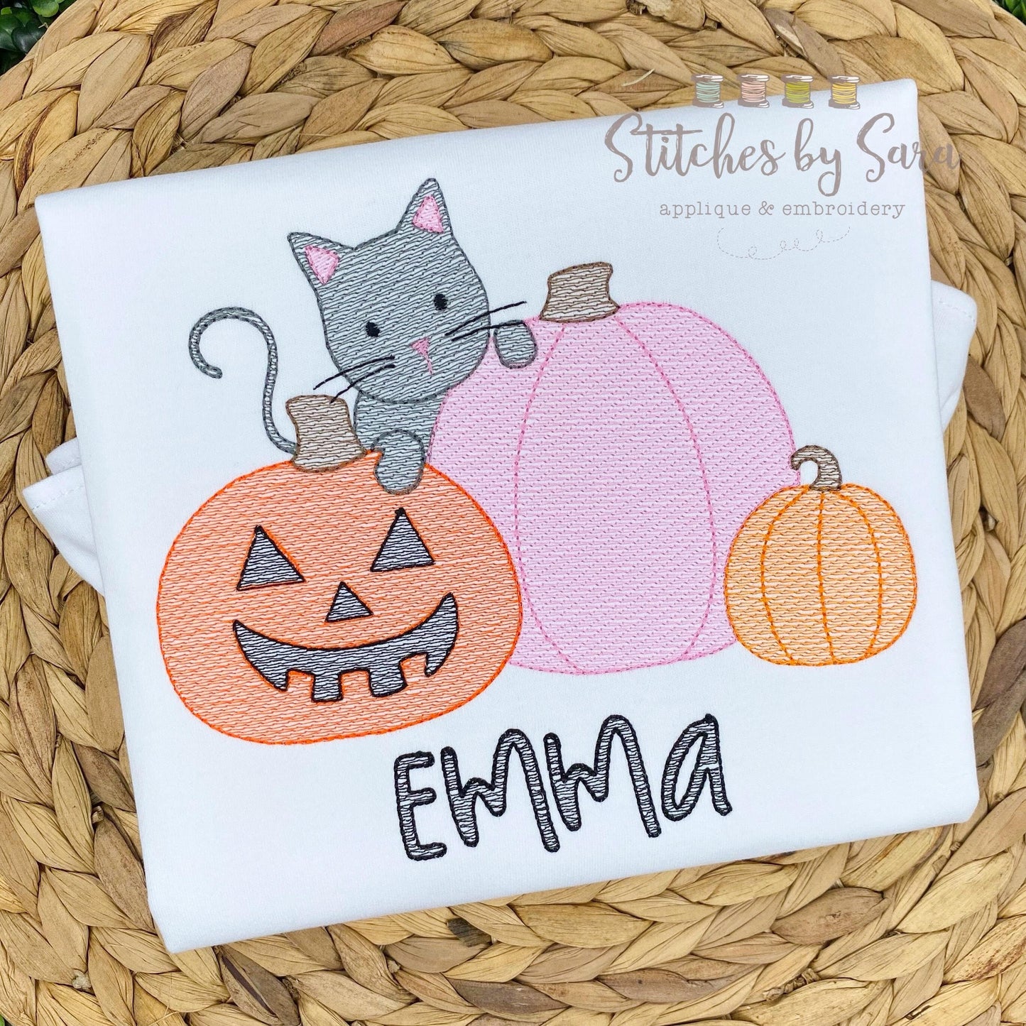 Kitten Pumpkin Patch Sketch