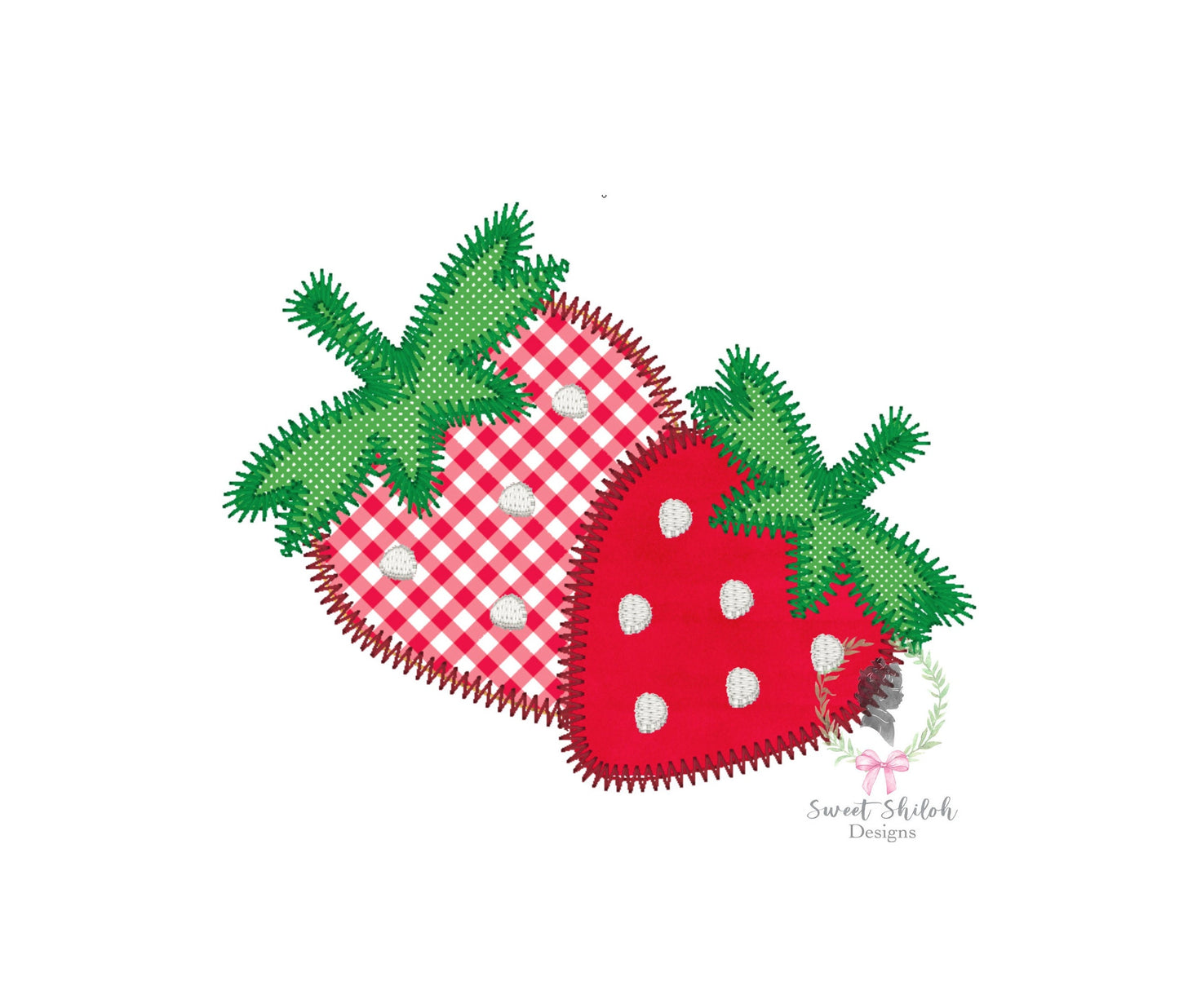 Strawberry Pair Zigzag Stitch Applique