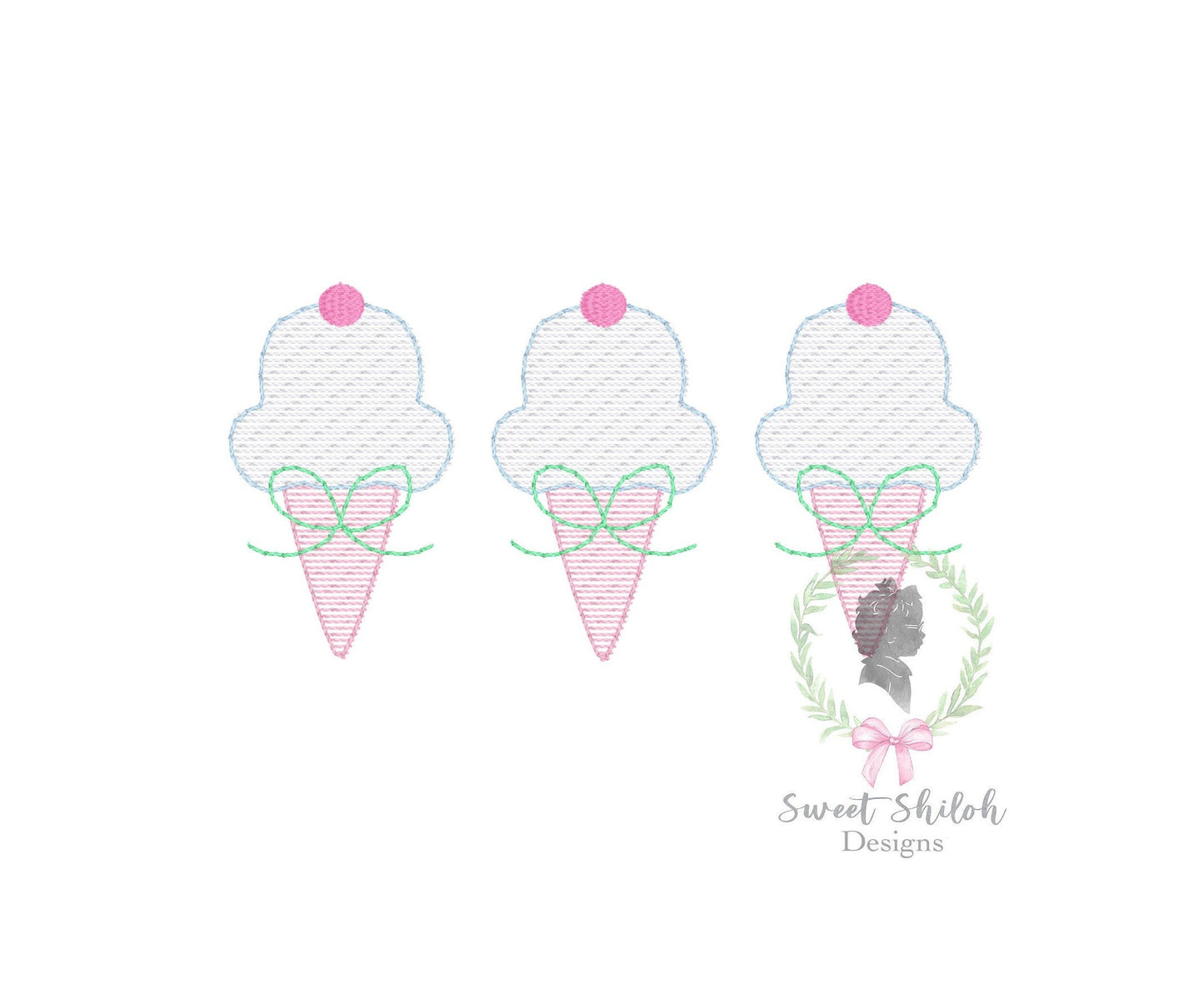 Ice Cream with Bow Trio Sketch