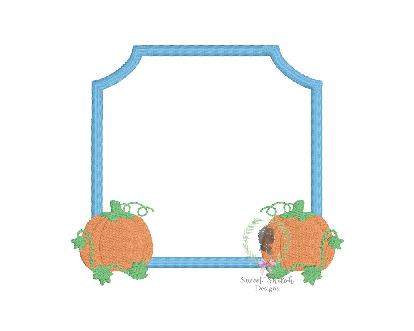 Pumpkin Embroidery Crest Frame Fill