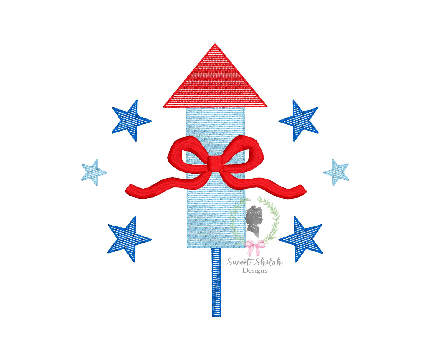 Firework Rocket with Bow Sketch