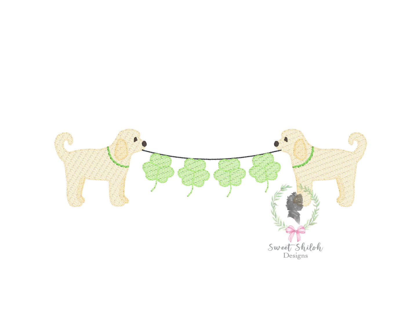 Goldendoodle St. Patrick Bunting Frame Sketch