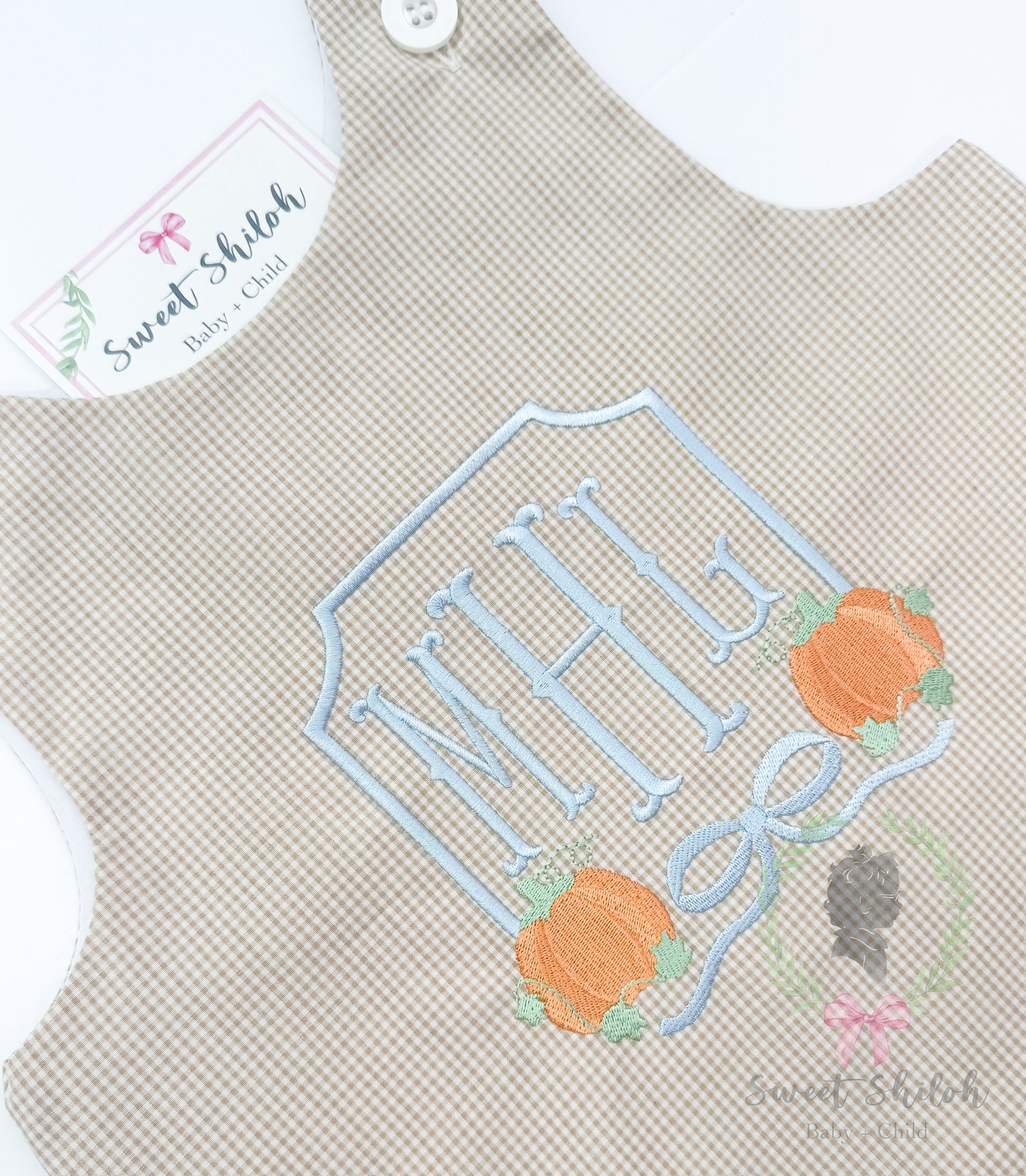 Pumpkin Bow Embroidery Crest Frame Fill