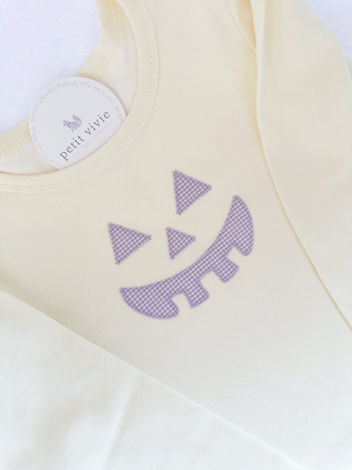 Jack O' Lantern Face Zigzag Stitch Applique