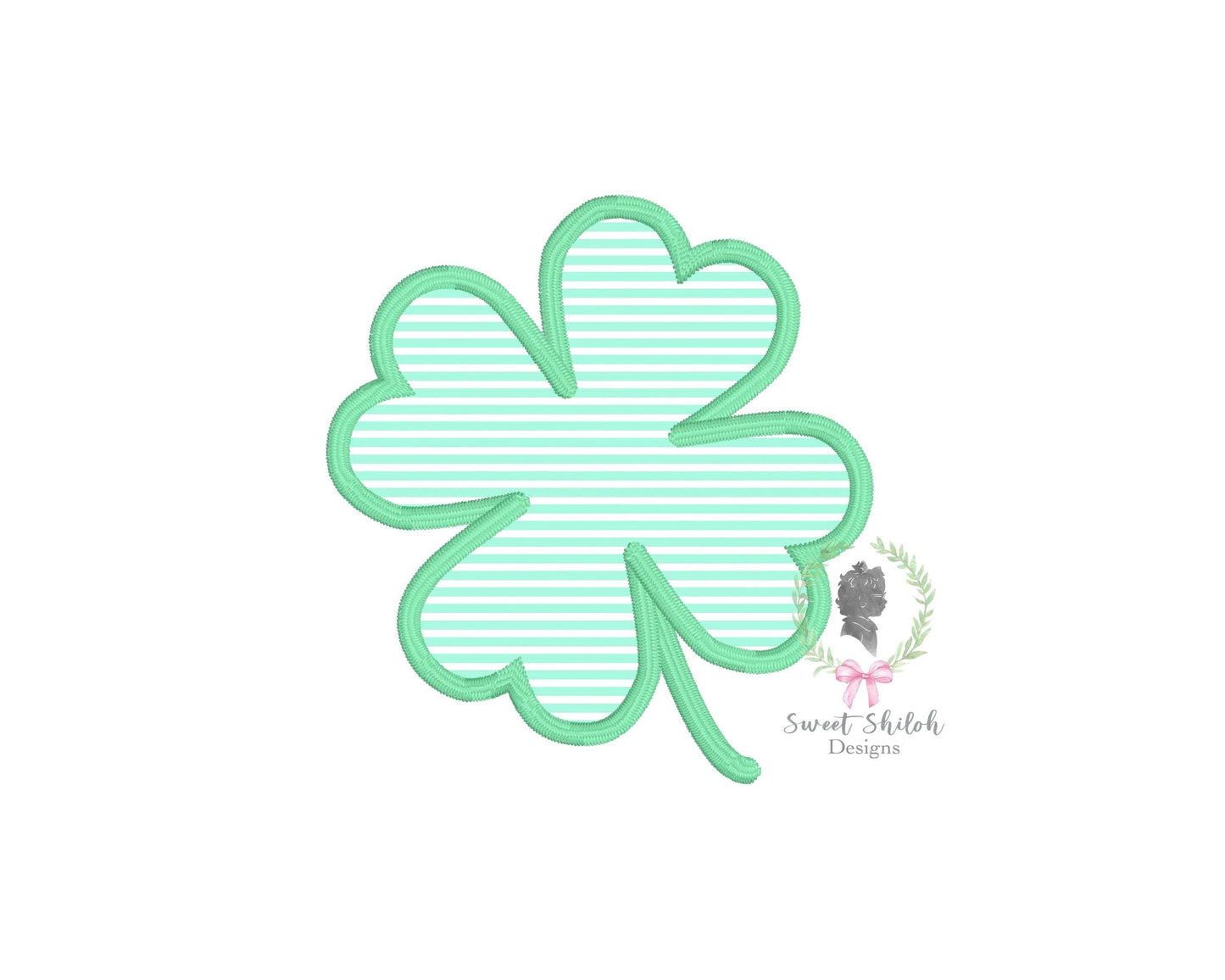 Four Leaf Clover Satin Stitch Applique