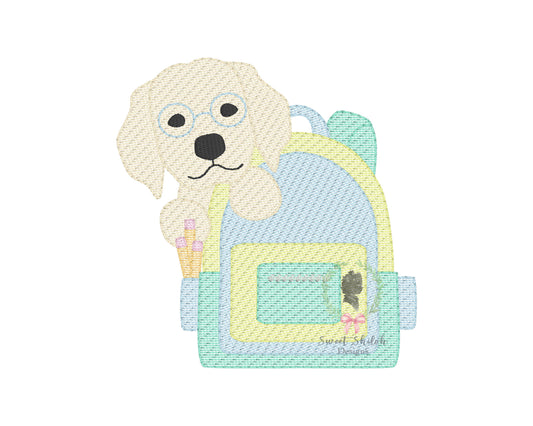 Lab Puppy with Backpack Sketch