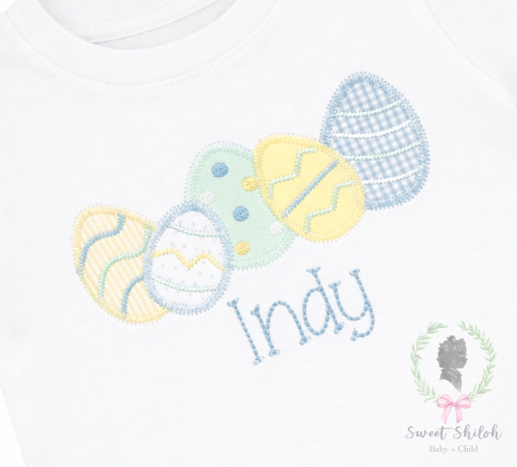 Easter Egg Bunch Zigzag Applique