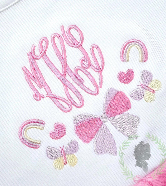 Butterfly Rainbow Bow Frame Fill