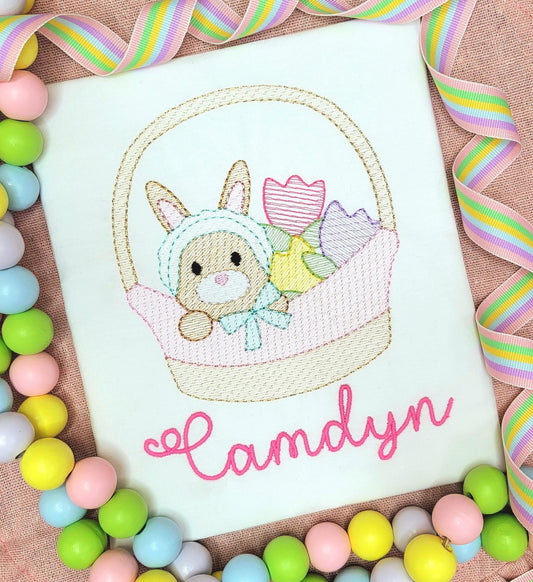 Easter Bonnet Bunny Basket Sketch