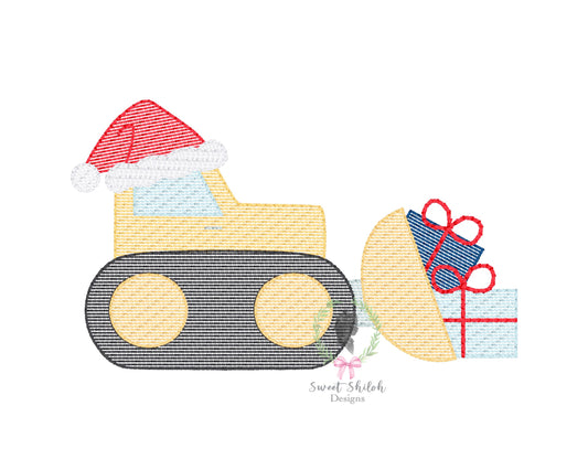 Bulldozer with Christmas Gifts Sketch