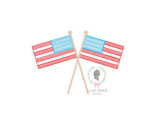 American Flag Duo Sketch