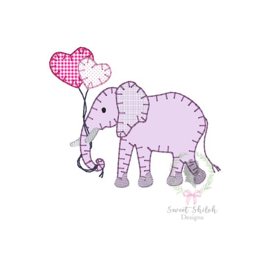 Heart Balloon Elephant Blanket Stitch Applique