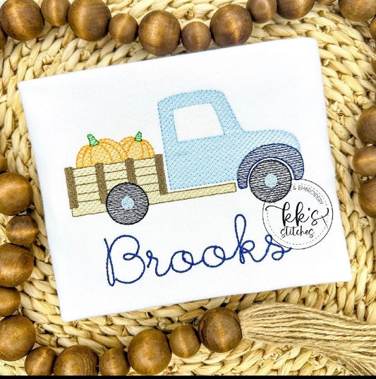 Truck with Pumpkins Sketch