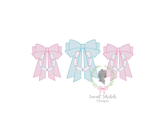 Derby Horse Shoe BowTrio Sketch