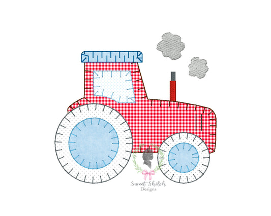 Tractor Blanket Stitch Applique