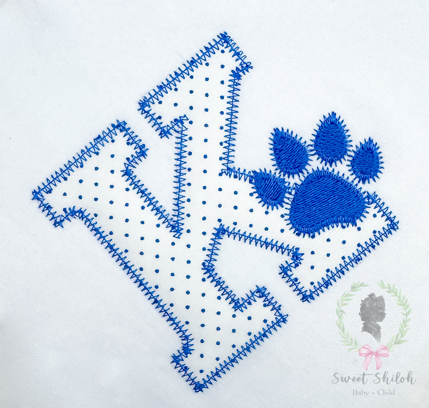 Kentucky K Paw Print Zigzag Stitch Applique