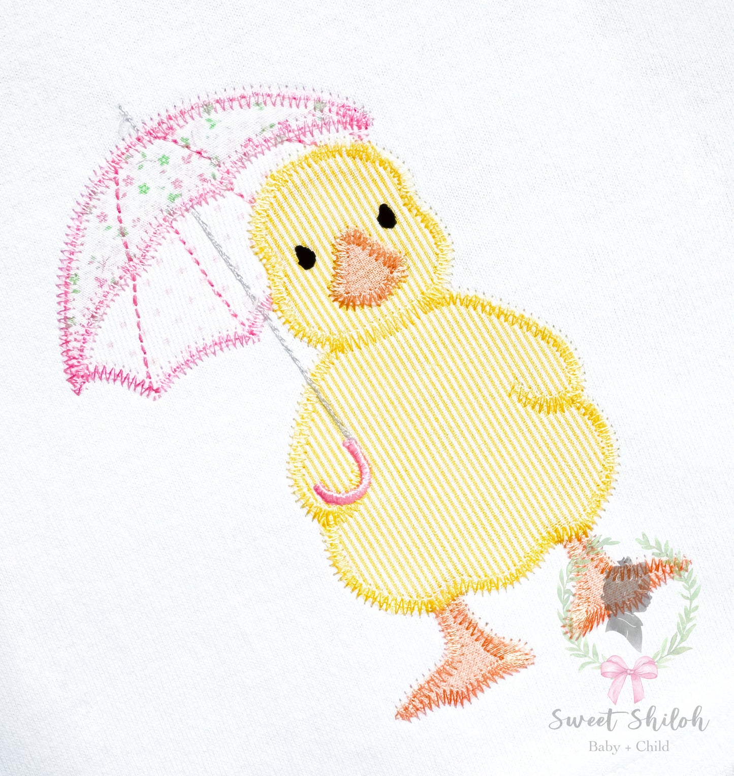 Duck with Umbrella Zigzag Applique