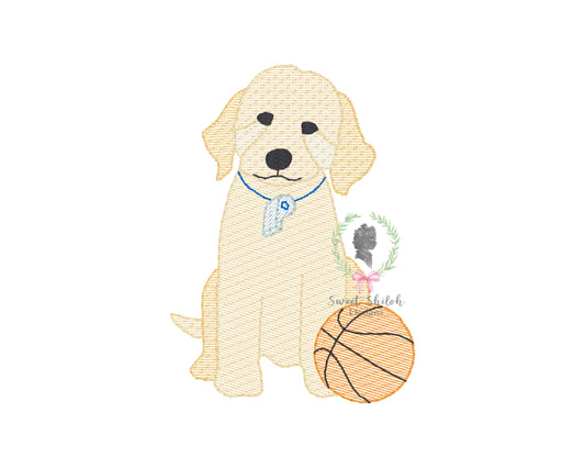 Golden Doodle Basketball Sketch